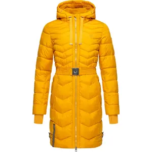 Стеганое пальто Navahoo "Цикламен", стильное зимнее пальто с шикарными деталями, желтый