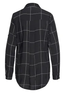 Блуза-рубашка LASCANA, с клетчатым принтом и блузочным воротником, рубашка в клетку в деловом образе, черно-белый