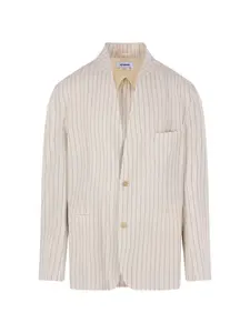 Жакет без воротника в полоску Hed Mayner, бежевый