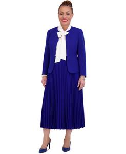 Плиссированная юбка-миди с эластичным поясом больших размеров Kasper, Royal