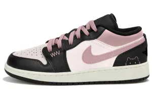 Jordan Детские баскетбольные кроссовки Air 1 с противоскользящей и износостойкой подошвой, низкие, белые, черные, розовые, для подростков