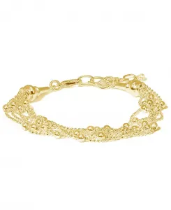 Многорядный браслет из бисера с серебряной или 18-каратной позолотой Macy'S, gold