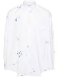Рубашка с графичным принтом VETEMENTS, белый
