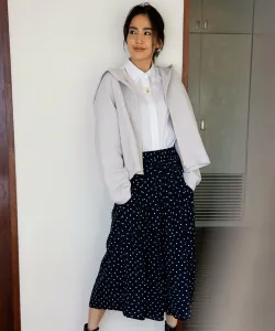 Брюки со сборками и лёгким декольте Suite, цвет Navy 3[375]