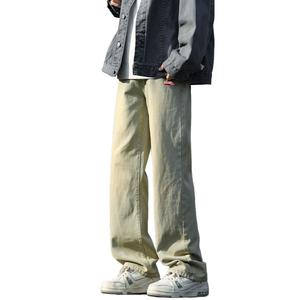 Джинсы Unisex утепленные с флисовой подкладкой прямого кроя WARRIOR, желтый mud fleece-lined (diy detachable brand merch)