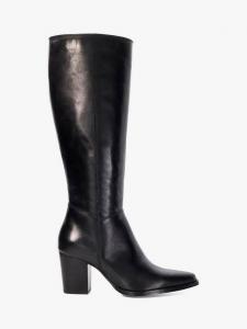 Кожаные сапоги silahs на блочном каблуке до колен Dune, черный