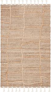Ковер SAFAVIEH, 69 x 122 см, Natural Fiber Collection, Natural, ручной работы в деревенском стиле с плетеными кистями из джута, идеально подходит для помещений с высокой проходимостью: прихожая, гостиная, спальня (NF105B)