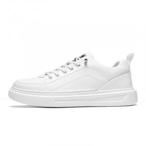 BOLE Мужские белые повседневные кроссовки на низком ходу с амортизацией, противоскользящей и износостойкой подошвой, цвет White