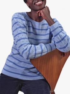 Джемпер из чистого кашемира gassato в полоску Pure Collection, цвет Blue Multi