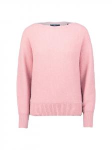 Вязаный свитер с вырезом-лодочкой в цвете розовый меланж Zero