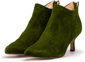 Женские замшевые ботильоны MOOMMO с каблуком-кисой, заостренным носком и молнией, удобные ботинки с 2-дюймовым каблуком, короткие платья, ботильоны средней высоты, эластичные, стильные, базовые, для офиса и вечеринок, размеры 4-11 M US, Suede Green