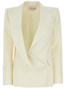 Alexander McQueen шерстяной блейзер, белый