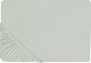 Простыня на резинке BELIANI, светло-зеленый хлопок, 180 x 200 см, с высоким карманом на резинке, высота кармана 30 см, современный, для матраса, аксессуар для мебели для спальни Beliani