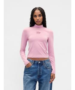 Укороченный топ с воротником-стойкой и логотипом (W)GAP