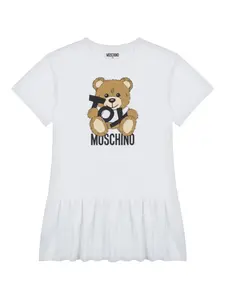Платье с принтом Teddy Bear Moschino Kids, белый
