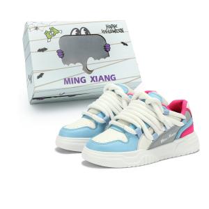 Singing Нескользящие легкие низкие скейтерские кроссовки унисекс белый синий персиковый красный в коробке, цвет White Blue Peach Red (Box Included)