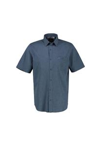 Рубашка с коротким рукавом с добавлением льна однотонная Lerros, синий