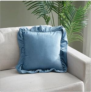 ZUIAI Чехол для диванной подушки ретро однотонный велюровый мягкий квадратный с рюшами