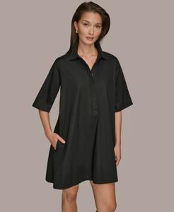 Женское платье с рукавами до локтя и потайной планкой Donna Karan Weekend, Black