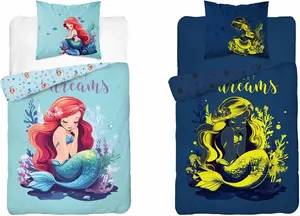 Постельное белье из хлопка, детское, светящееся в темноте 160x200 5549a Русалка Detexpol