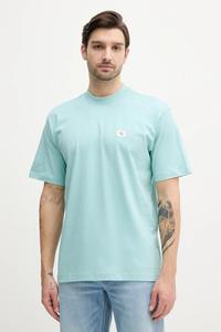 Хлопковая футболка Calvin Klein Jeans, бирюзовый