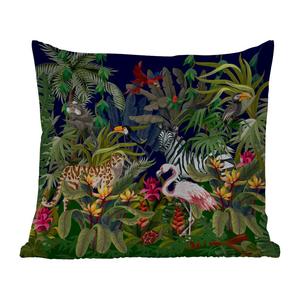 Подушка для улицы MuchoWow - Животные джунглей - Природа - Мальчики - Девочки - Фламинго - Зебра - 50x50 см - Устойчивость к атмосферным воздействиям - Подушка для отдыха - Чехол на подушку - Хлопковая ткань - Декоративные наволочки, мультиколор