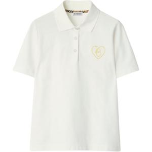 Хлопковая поло с логотипом B Heart Burberry, белый