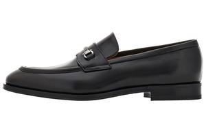 Лоферы из кожи с деталями Gancini Ferragamo, черный