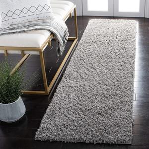 Ковер-ковер-дорожка SAFAVIEH, 67 x 244 см, Venus Shag Collection, Grey, сплошной дизайн, без линьки и простой в уходе, идеален для помещений с высокой проходимостью в гостиной, спальне (VNS520J)