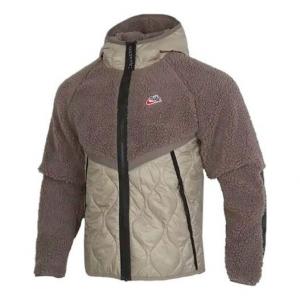 Куртка Nike Sportswear Hooded Fleece Jacket Men Brown Camel, цвет camel