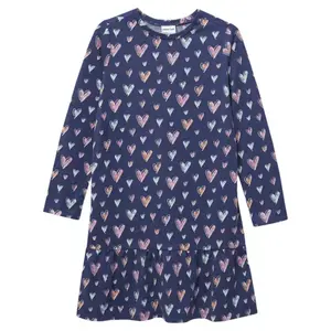 Ночная рубашка из джерси с длинными рукавами для девочек 2–16 лет Lands' End, цвет purple sketch hearts