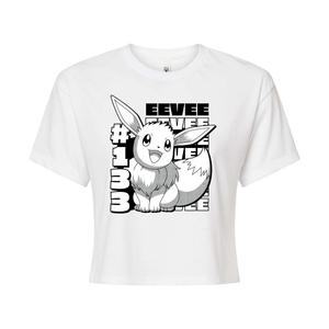 Укороченная футболка с рисунком Pokémon для детей "Eevee 133" Licensed Character, белый