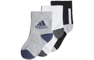 Детские носки Adidas, 1 комплект 3 пары (черный+серый+белый)