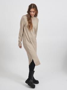 Платье Vila Langarm Midi Strick Loose Fit Pullover Dress VIRIL, бежевый