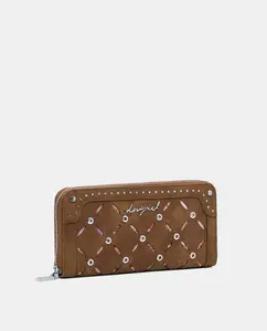 Кошелек с тиснением и крупными заклепками Desigual, песочный