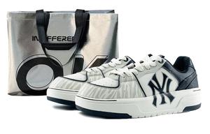 MLB Туфли для скейтборда Unisex Chunky Liner EIGHT% Zebra Print Abrasion Resistant Low Top White Gray