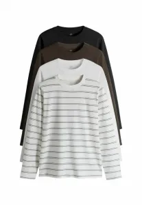 Обычная посадка, приталенный крой, длинный рукав The Set, Black Chocolate Brown Stripe White