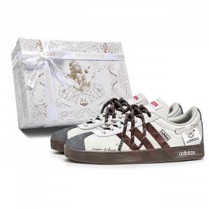 Adidas VL COURT 2.0 устойчивые к истиранию низкие скейтерские кроссовки unisex серо-коричневый