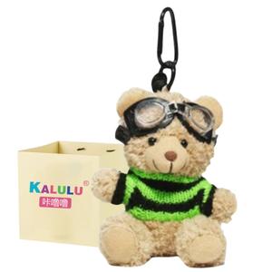 Плюшевый брелок-кукла с камерой и медвежонком в свитере, очки для дайвинга, плюшевый кулон, высота 11см Click, черный/коричневый