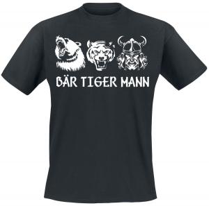 Футболка Tierisch Bär Tiger Mann, черный
