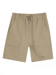 Шорты с карманами и кулиской Boss Kidswear, бежевый