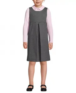 Маленькие девочки джемпер с плиссированной юбкой до колен Lands' End, серый