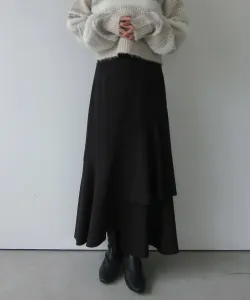 Асимметричная многоярусная юбка с оборками Archives, цвет Black