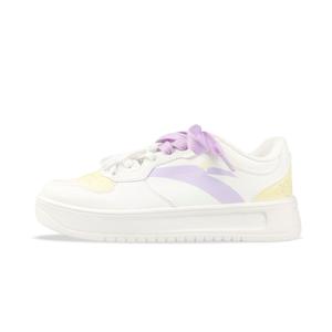 ANTA Женские расслабленные противоскользящие износостойкие низкие скейтерские кроссовки бело-желтые, цвет White Yellow