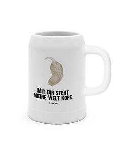 Пивная кружка с изображением выдры вверх дном и надписью на белом фоне Mr. & Mrs. Panda