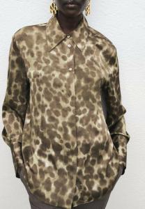 Блуза Mango Button-down blouse, Brown /Brown