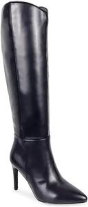 Женские сапоги до колена Liliana с заостренным носком и каблуком-стилет, Black Pu