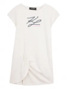Платье с драпировкой Karl Lagerfeld Kids, бежевый