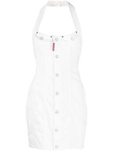 Dsquared2 halterneck denim dress, белый