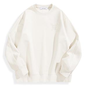 PEACEBIRD MEN Свитшот мужской зимний белый с круглым вырезом Moderate